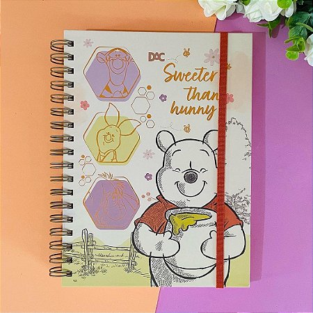 Caderno Smart Colegial Disney Pooh  Com folhas Reposicionáveis
