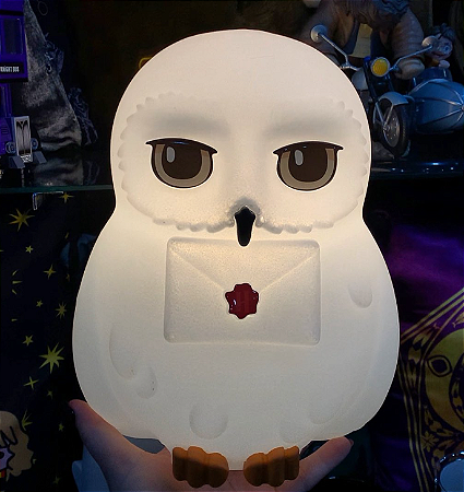 Luminária Abajur De Mesa Coruja Edwiges Harry Potter Grande