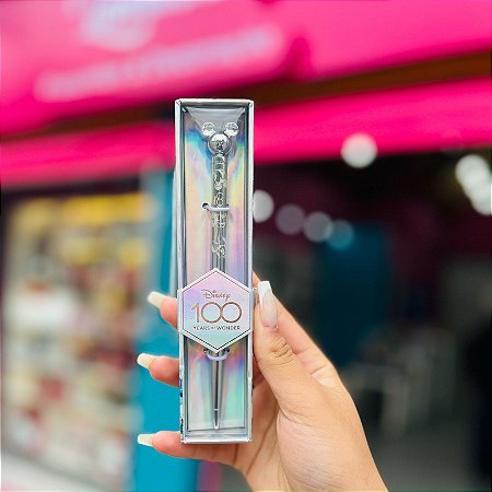 Caneta Esferográfica Luxo Disney 100 Anos Corpo Metálico Mickey