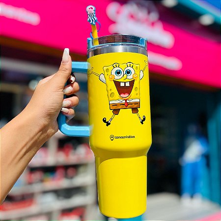 CANECAO TUMBLER C/PIGENTE 1,15LT BOB ESPONJA