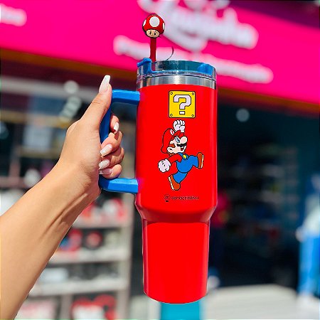 CANECAO TUMBLER C/PINGENTE 1,15LT SUPER MARIO