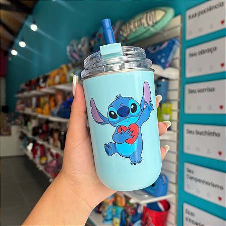 COPO NEO COM CANUDO STITCH NAMORADOS – DISNEY