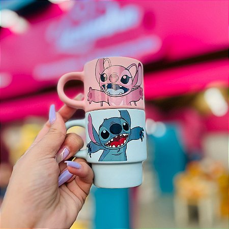 KIT CANECAS EMPILHÁVEIS STITCH NAMORADOS - DISNEY