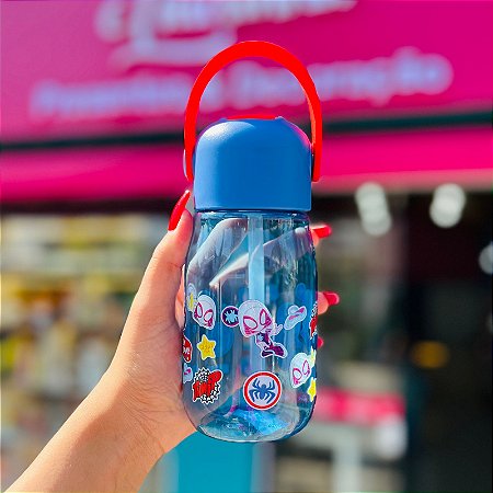 Garrafa Flip Infantil 400ml Homem Aranha
