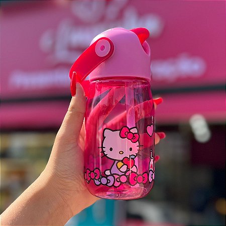 Garrafa Flip Infantil 400ml Hello Kitty