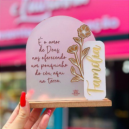 ENFEITE DE MESA FAMÍLIA, É O AMOR DE DEUS