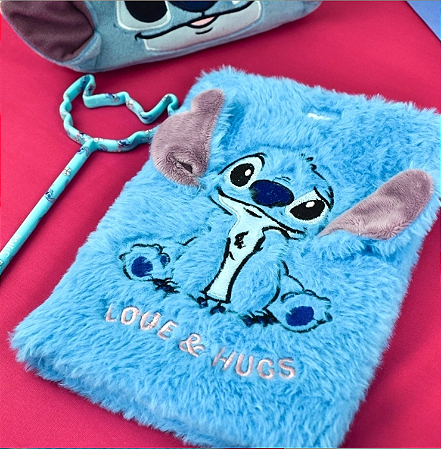 Caderno De Anotação Stitch Fluffy Pelúcia