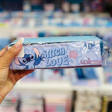 ESTOJO COM TINTAS PARA TECIDO + PINCEL DAC ART – STITCH