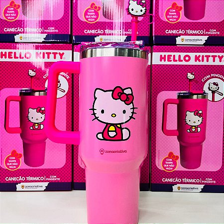 CANECAO TUMBLER C/PINGENTE 1,15LT  HELLO KITTY