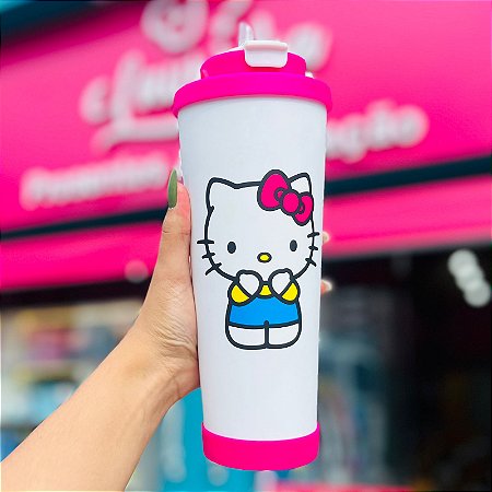 Copo Spring Com Canudo Hello Kitty 850 ml