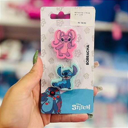 Borracha Stitch Blister c/2 peças NOVA Lilas/Azul