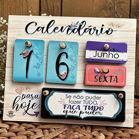 CALENDÁRIO PERMANENTE DE MESA PARA HOJE GRATIDÃO...18X22