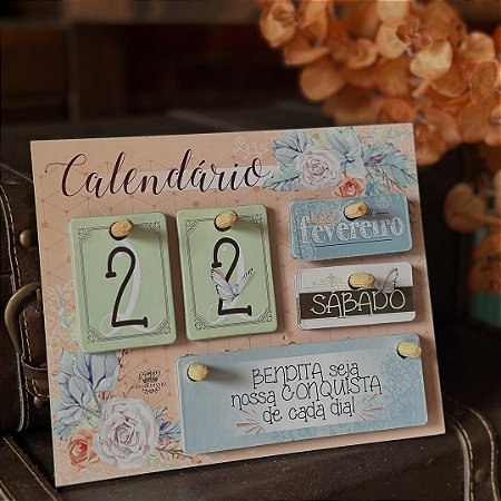 CALENDÁRIO PERMANENTE DE MESA FLORAL DE ORAÇÃO EM ORAÇÃO 18X22