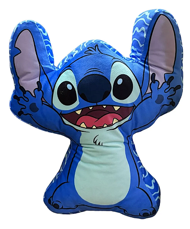 Almofada Stitch Feliz Formato Licenciada Veludo Pelúcia 3d