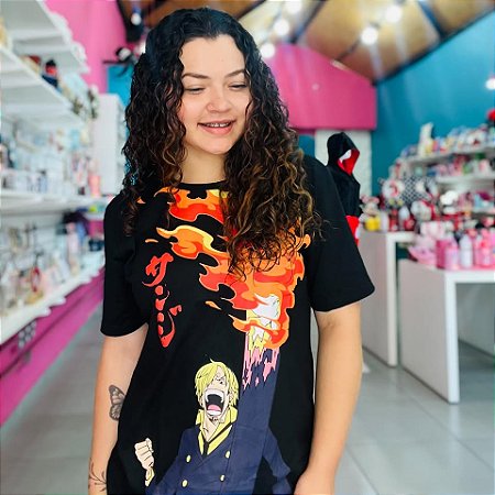 Camiseta One Piece Sanji Estilo Perna Negra