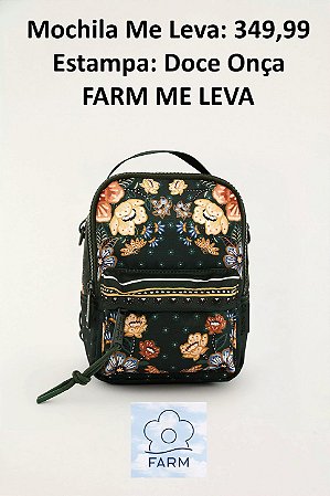 Mochila ME LEVA FARM, Estampa Doce Onça.
