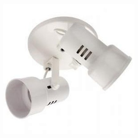 Spot aletado bocal 2xE27 Branco