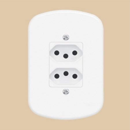 2 Tomadas Padrão 2P+T 10A / 250V Com Placa