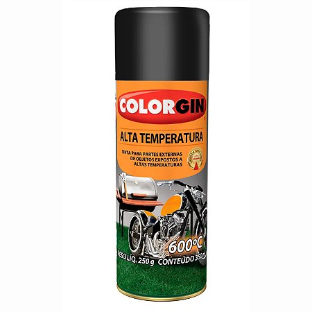 TINTA SPRAY PRETO ALTA TEMP 300ML COLORGIN