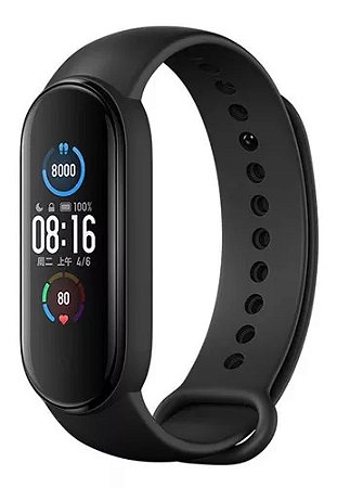 Xiaomi Mi Smart Band 5 1.1" caixa de  plástico pc  preta, pulseira  black XMSH10HM
