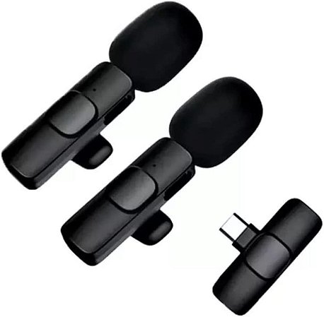 Microfone de Lapela para Tipo C dois por um Plug and Play Timbre Claro 20m