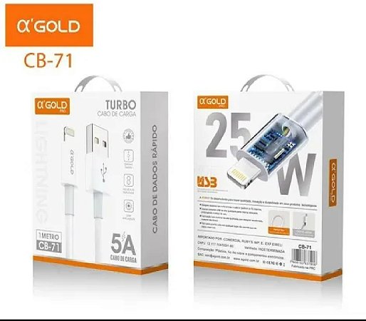 Cabos de Dados Carregador Iphone Lightning X USB Gold Cb71
