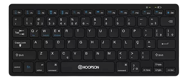 Mini Teclado Bluetooth Hoopson Tpc-078bt Preto Idioma Português Brasil - Com Pilhas