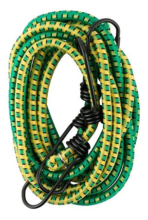Kit 2 Corda Elástica Bagageiro C/ Gancho Extensor 1m X 8mm
