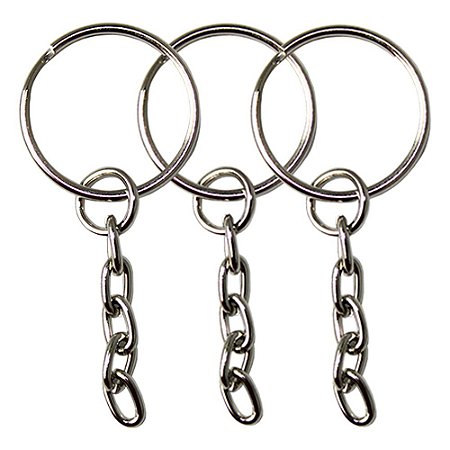 Argolas Para Chaveiro 20mm Com Corrente 5 Elos 500 Unidades