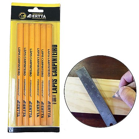Lapis Carpinteiro Profissional Ferramenta Com 6 Unidades