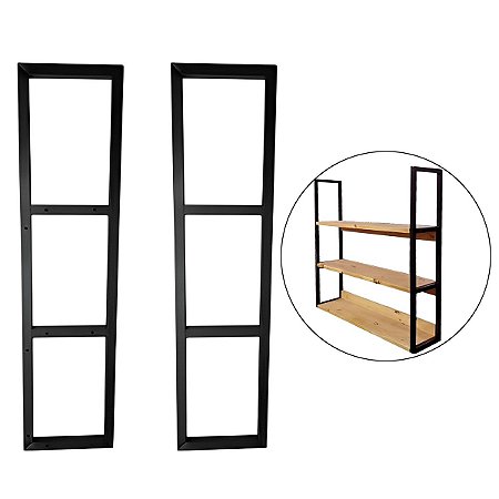 Suporte Prateleira Tripla 2un Industrial Parede Teto 80cm