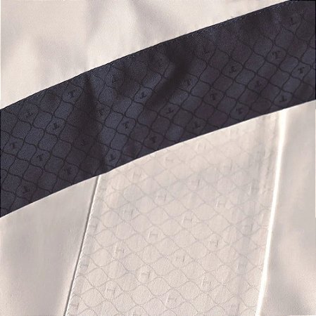 Jogo de Cama Queen Trussardi 400 Fios Cetim 100% Algodão Egípcio San Marco Branco/Marinho