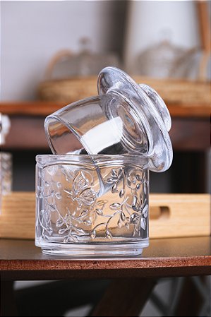 MANTEIGUEIRA FRANCESA NEW BUTTERFLY 9CM X 9CM X 9,8CM CRISTAL ECOLOGICO