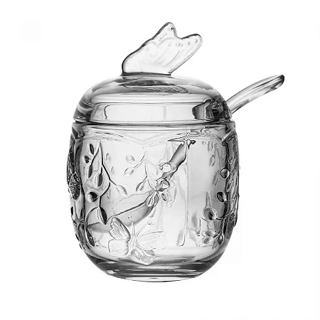 Açucareiro com Colher New Butterfly 220ml Cristal Ecológico - Lyor