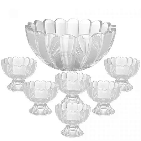 Conjunto 7 Peças Bowl com 6 Taças para Sobremesa - Wolff