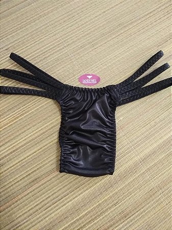 Calcinha 3 Tirinhas Preta