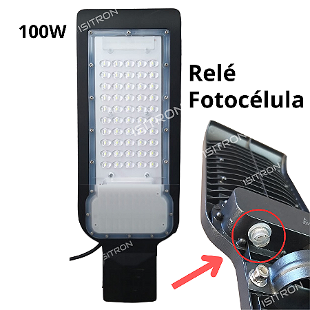 Luminária Led 100W Relé Fotocélula Integrado uso geral