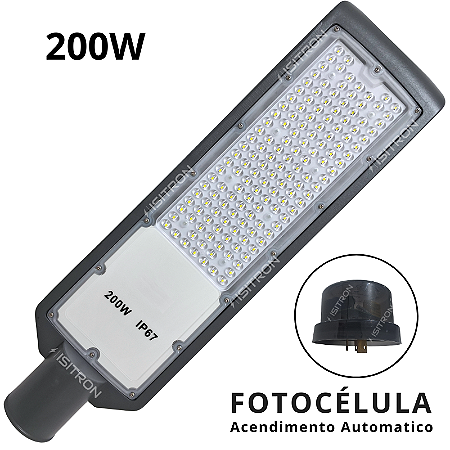Luminária 200W Com Relé Fotocélula IP67 Base Redonda Led SMD uso geral