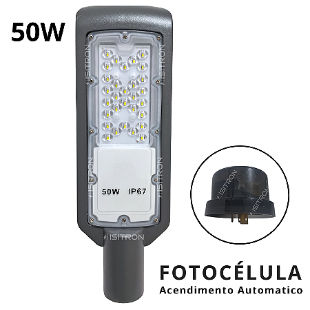 Luminária 50W Com Relé Fotocélula IP67 Base Redonda Led SMD uso geral