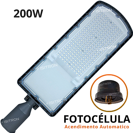 Luminária 200W Com (DPS) Proteção Contra Surto Base Redonda Relé Fotocélula Led SMD 160LM/W uso geral