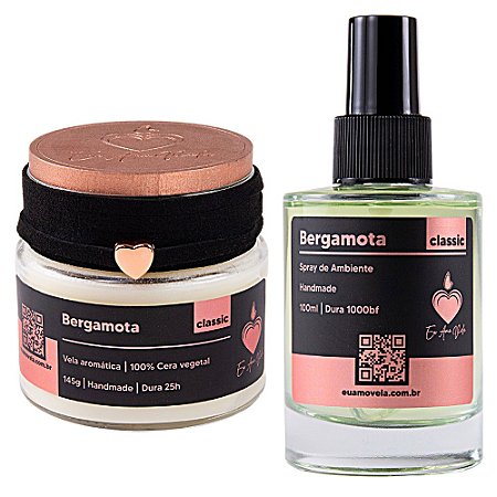 Vela Aromática & Home Spray Bergamota | Combo | Classic