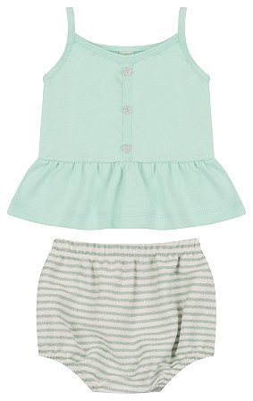 Conjunto bata ribana e shorts moletinho sodalita