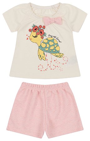 Bata MM e shorts moletinho Canele