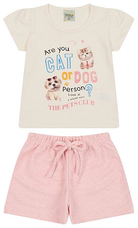 Conjunto blusa MM e shorts moletinho