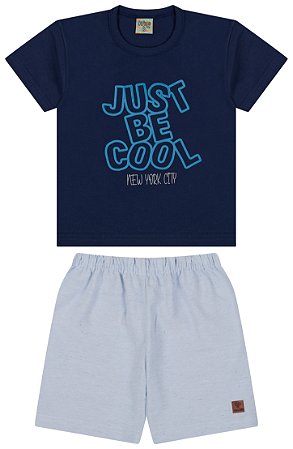 Conjunto camiseta meia malha e bermuda eco linen