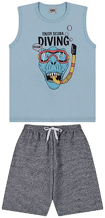 Conjunto regata meia malha e bermuda cravina canele