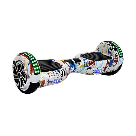 Skate Elétrico Hoverboard 6.5" GRAFITTE Bluetooth e LEDs - Bateria Original - Smart Balance