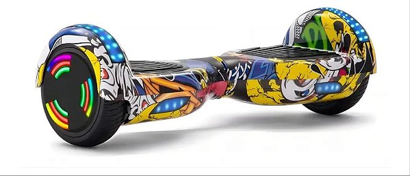 Skate Elétrico Hoverboard 6.5" HIP HOP Bluetooth e LEDs - Bateria Original