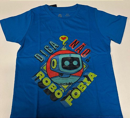 Camiseta Diga não a Robofobia - Azul
