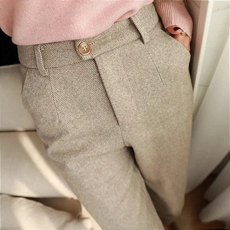 Calça lápis lã
